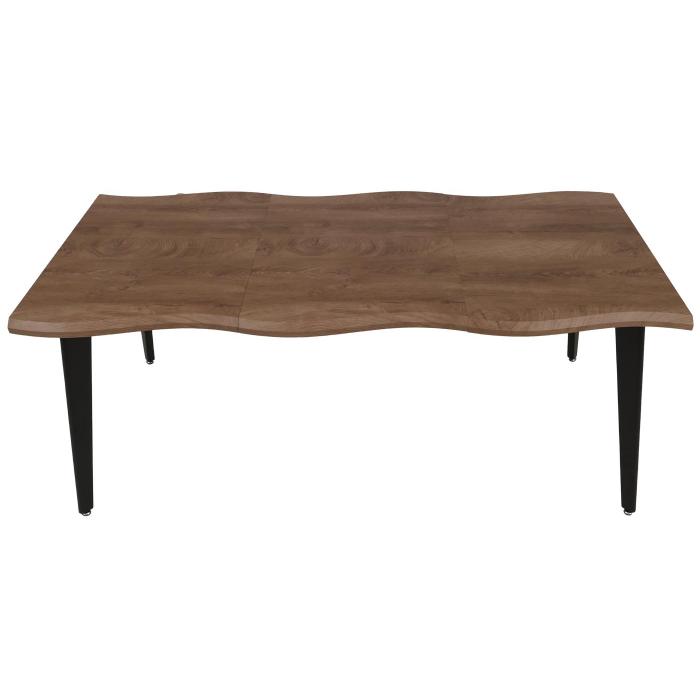 Esszimmertisch HWC-O60, Ausziehtisch Esstisch, Eisen MDF ausziehbar 120-180x76cm ~ helle Eiche-Optik