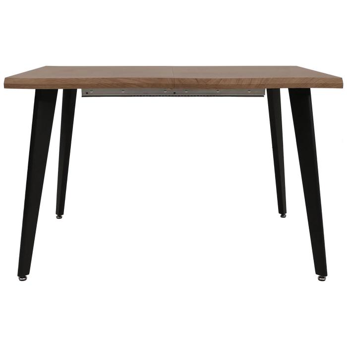 Esszimmertisch HWC-O60, Ausziehtisch Esstisch, Eisen MDF ausziehbar 120-180x76cm ~ helle Eiche-Optik
