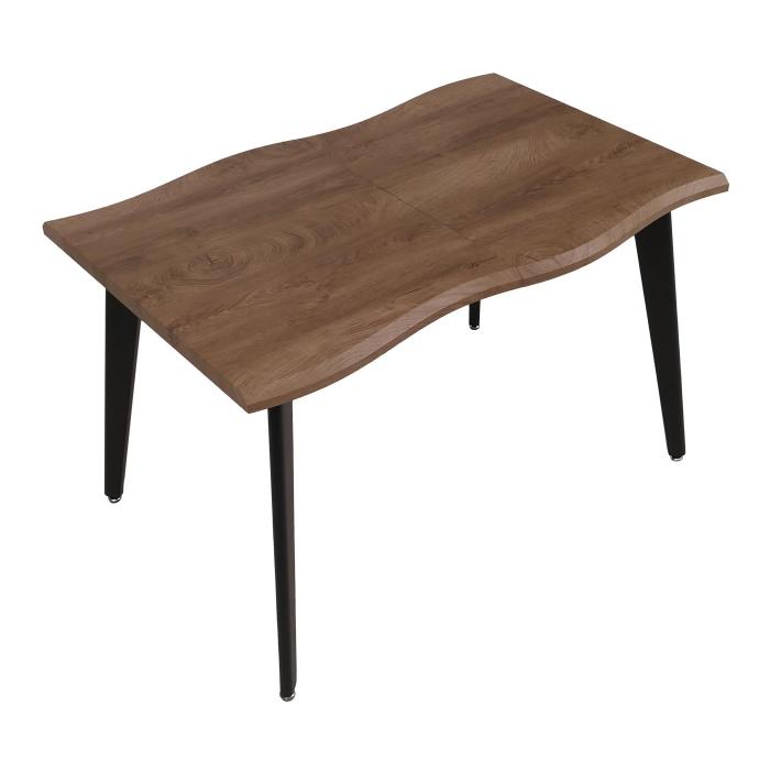 Esszimmertisch HWC-O60, Ausziehtisch Esstisch, Eisen MDF ausziehbar 120-180x76cm ~ helle Eiche-Optik
