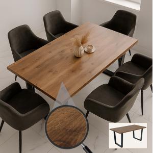 Esszimmertisch HWC-O61, Tisch Kchentisch Esstisch, Industrial MDF Metall 160x90cm ~ Walnuss-Optik
