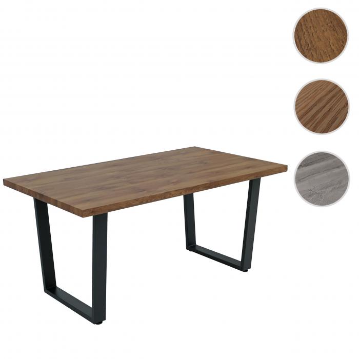 Esszimmertisch HWC-O61, Tisch Kchentisch Esstisch, Industrial MDF Metall 160x90cm ~ Walnuss-Optik