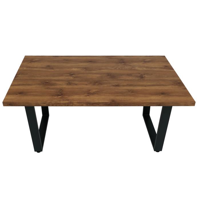 Esszimmertisch HWC-O61, Tisch Kchentisch Esstisch, Industrial MDF Metall 160x90cm ~ Walnuss-Optik