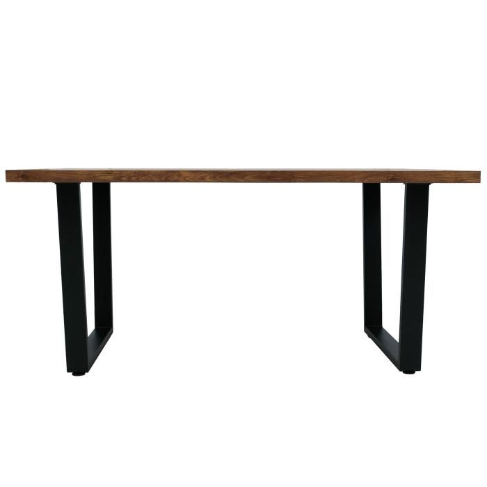 Esszimmertisch HWC-O61, Tisch Kchentisch Esstisch, Industrial MDF Metall 160x90cm ~ Walnuss-Optik