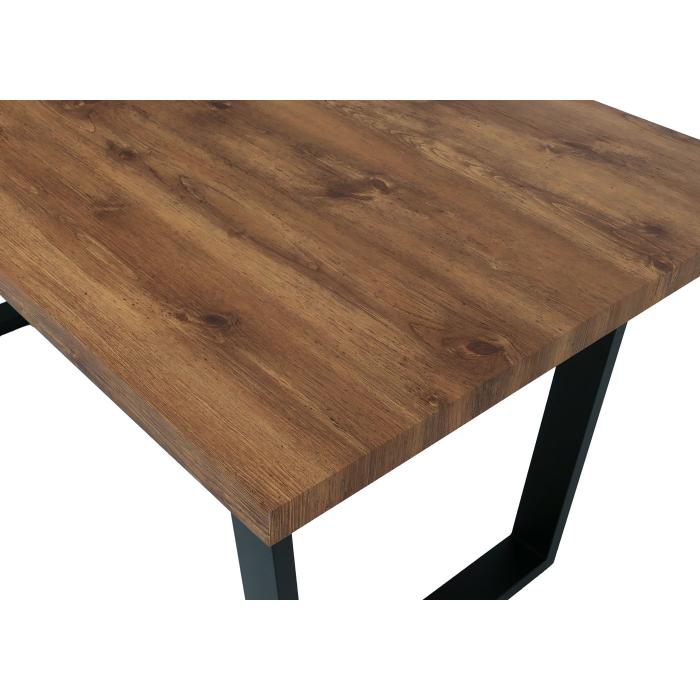 Esszimmertisch HWC-O61, Tisch Kchentisch Esstisch, Industrial MDF Metall 160x90cm ~ Walnuss-Optik