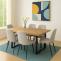 Stimmungsfotos vor ansprechendem Ambiente fr Produkt Esszimmertisch HWC-O61, Tisch Kchentisch Esstisch, Industrial MDF Metall 160x90cm ~ helle Eiche-Optik
