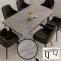 Esszimmertisch HWC-O61, Tisch Kchentisch Esstisch, Industrial MDF Metall 160x90cm ~ Marmor-Optik grau