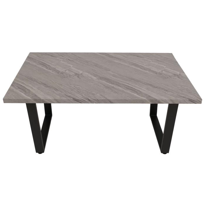 Esszimmertisch HWC-O61, Tisch Kchentisch Esstisch, Industrial MDF Metall 160x90cm ~ Marmor-Optik grau