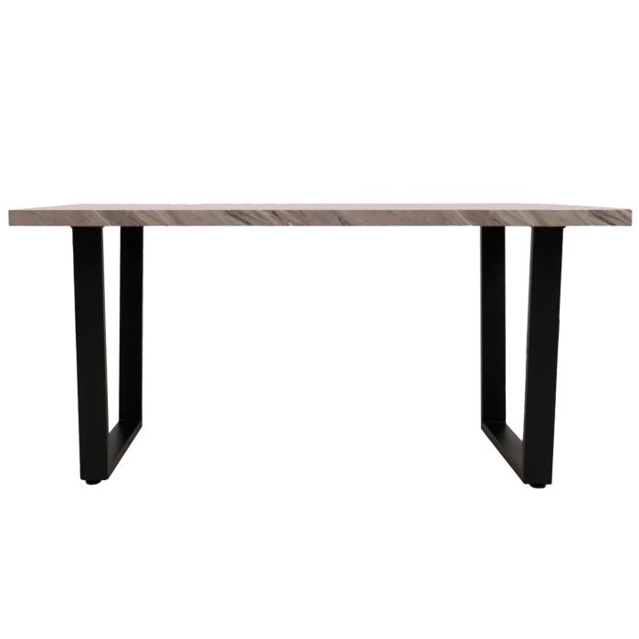 Esszimmertisch HWC-O61, Tisch Kchentisch Esstisch, Industrial MDF Metall 160x90cm ~ Marmor-Optik grau