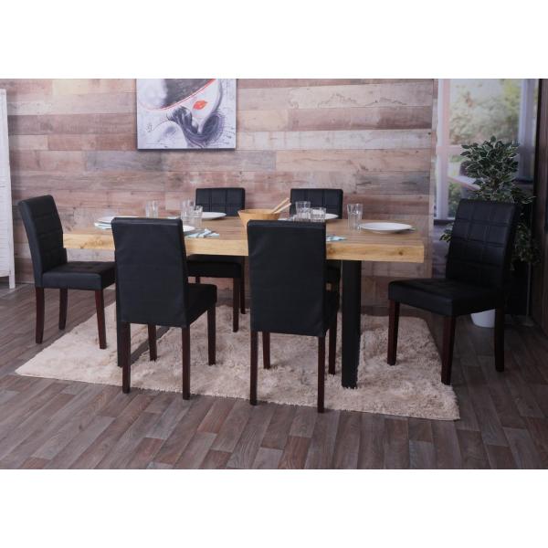 Stimmungsbild fr Produkt 2er-Set Esszimmerstuhl HWC-O65c, Kchenstuhl Polsterstuhl Lehnstuhl, Kunstleder ~ schwarz