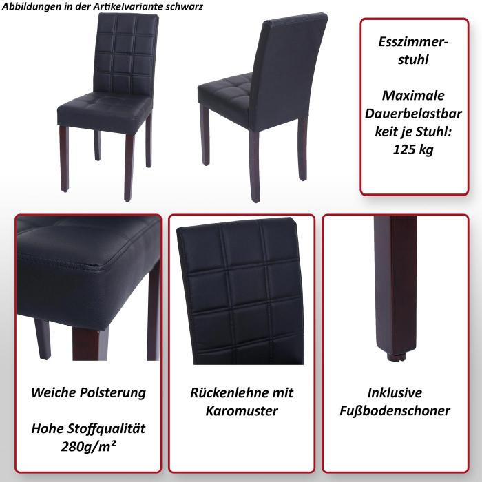2er-Set Esszimmerstuhl HWC-O65c, Kchenstuhl Polsterstuhl Lehnstuhl, Kunstleder ~ schwarz