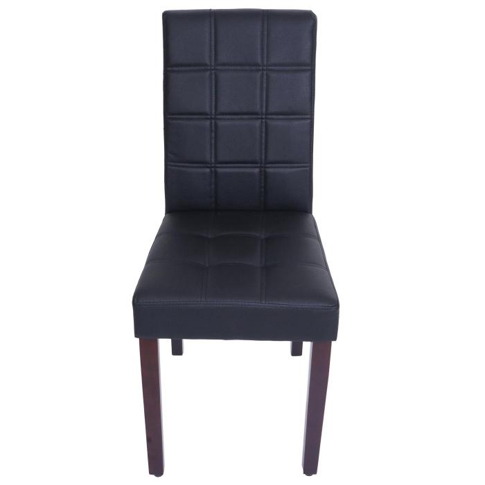 2er-Set Esszimmerstuhl HWC-O65c, Kchenstuhl Polsterstuhl Lehnstuhl, Kunstleder ~ schwarz