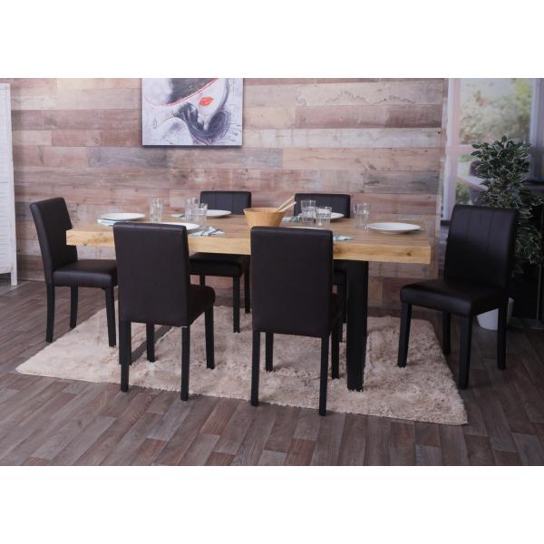 Stimmungsbild fr Produkt 2er-Set Esszimmerstuhl HWC-O65d, Kchenstuhl Polsterstuhl Lehnstuhl, Kunstleder ~ braun
