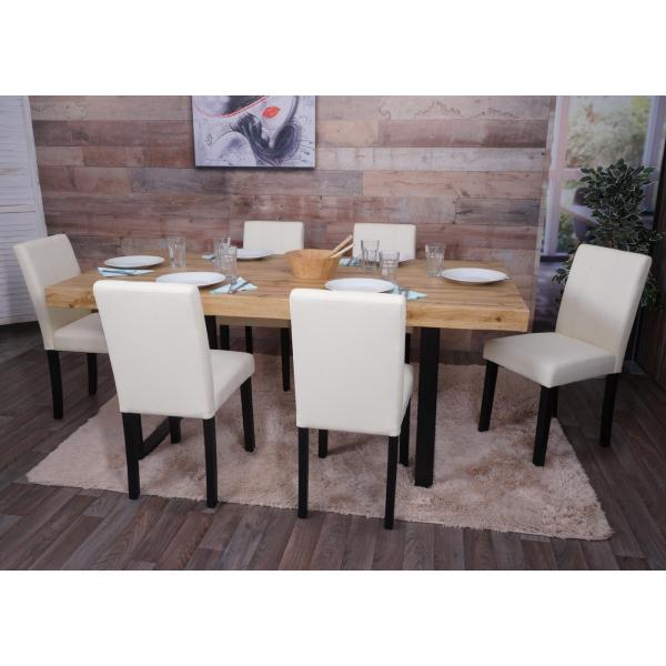 Stimmungsbild fr Produkt 2er-Set Esszimmerstuhl HWC-O65d, Kchenstuhl Polsterstuhl Lehnstuhl, Kunstleder ~ wei