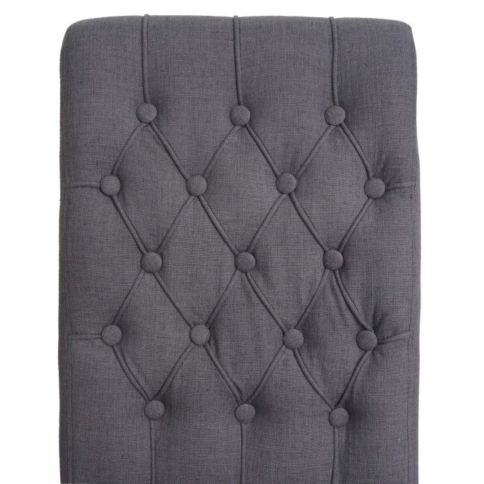 6er-Set Esszimmerstuhl HWC-O66, Kchenstuhl Polsterstuhl, Chesterfield Nieten Stoff/Textil ~ grau