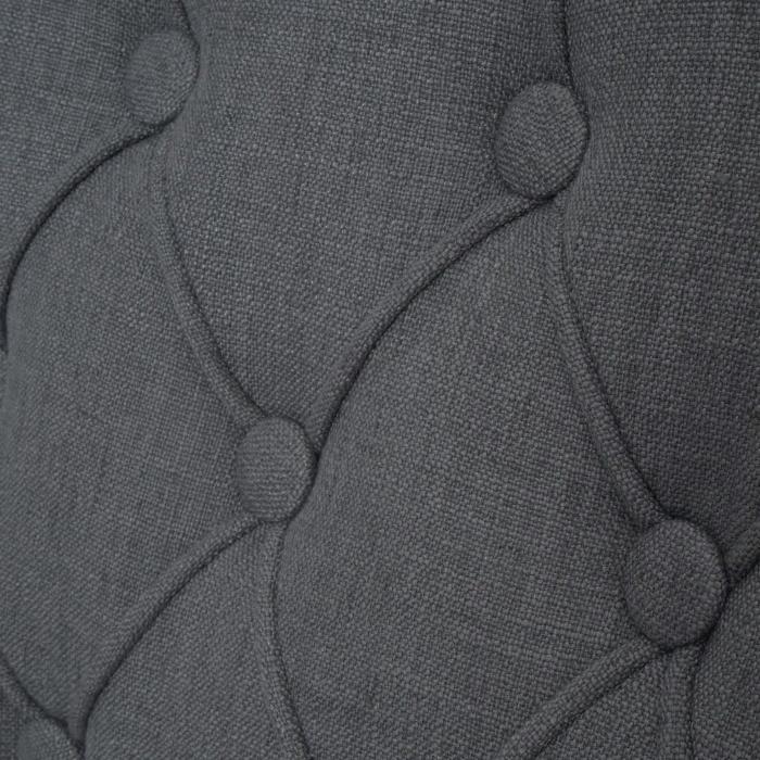 6er-Set Esszimmerstuhl HWC-O66, Kchenstuhl Polsterstuhl, Chesterfield Nieten Stoff/Textil ~ grau