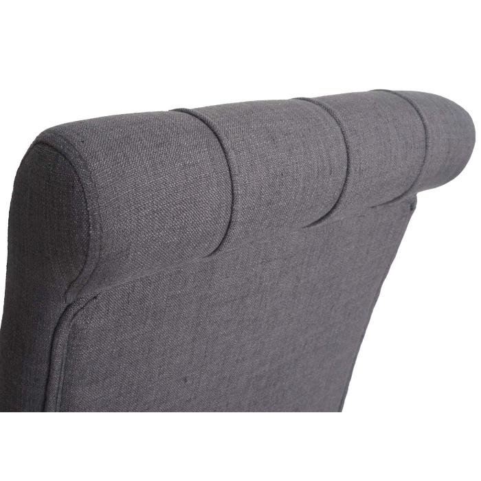 6er-Set Esszimmerstuhl HWC-O66, Kchenstuhl Polsterstuhl, Chesterfield Nieten Stoff/Textil ~ grau