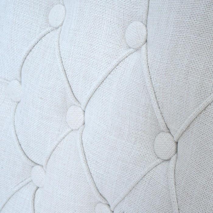 6er-Set Esszimmerstuhl HWC-O66, Kchenstuhl Polsterstuhl, Chesterfield Nieten Stoff/Textil ~ wei