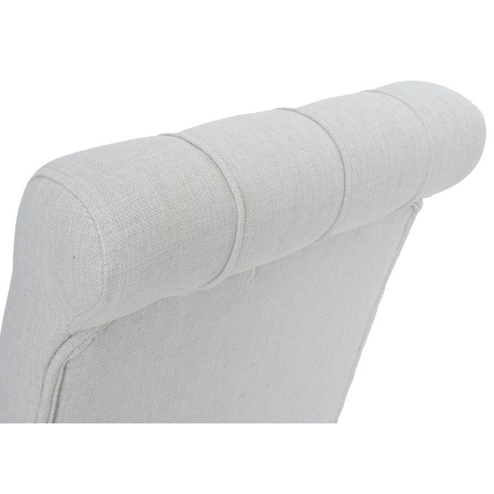 6er-Set Esszimmerstuhl HWC-O66, Kchenstuhl Polsterstuhl, Chesterfield Nieten Stoff/Textil ~ wei