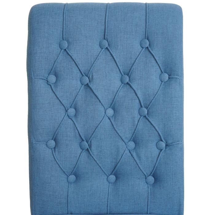 2er-Set Esszimmerstuhl HWC-O66, Kchenstuhl Polsterstuhl, Chesterfield Nieten Stoff/Textil ~ hellblau