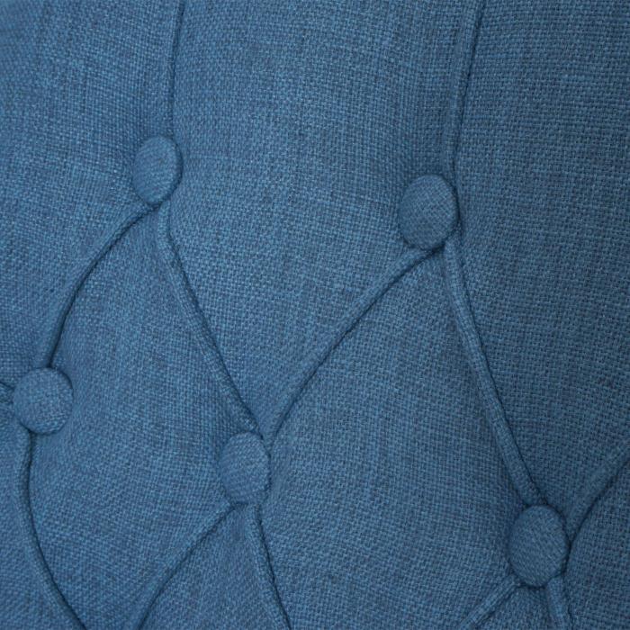 2er-Set Esszimmerstuhl HWC-O66, Kchenstuhl Polsterstuhl, Chesterfield Nieten Stoff/Textil ~ hellblau