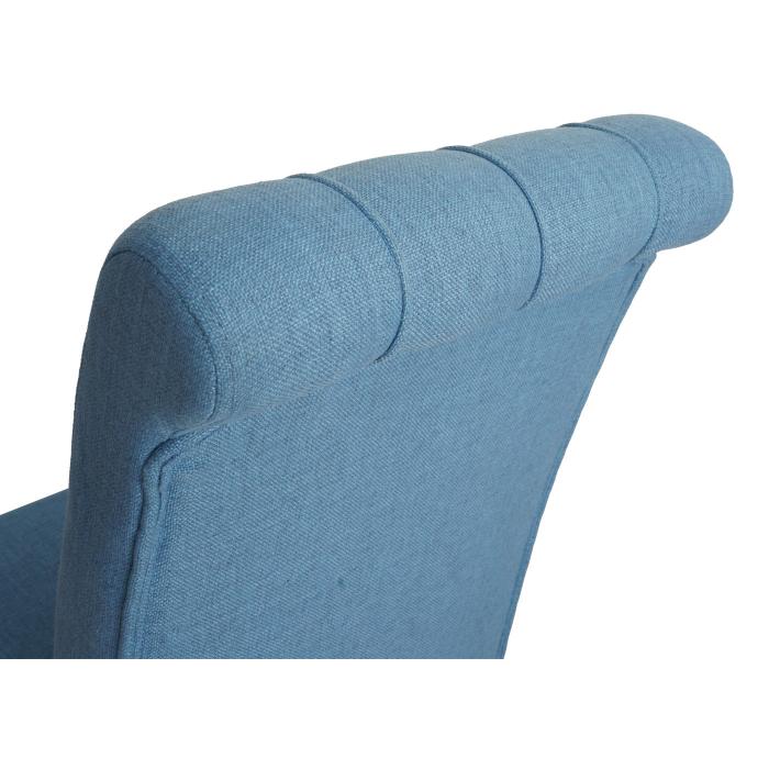 2er-Set Esszimmerstuhl HWC-O66, Kchenstuhl Polsterstuhl, Chesterfield Nieten Stoff/Textil ~ hellblau