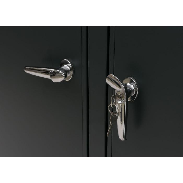 2er-Mlltonnenverkleidung HWC-O67, Mlltonnenbox mit Deckel, Metall 122x132x84cm 53kg ~ anthrazit Holzoptik dunkel