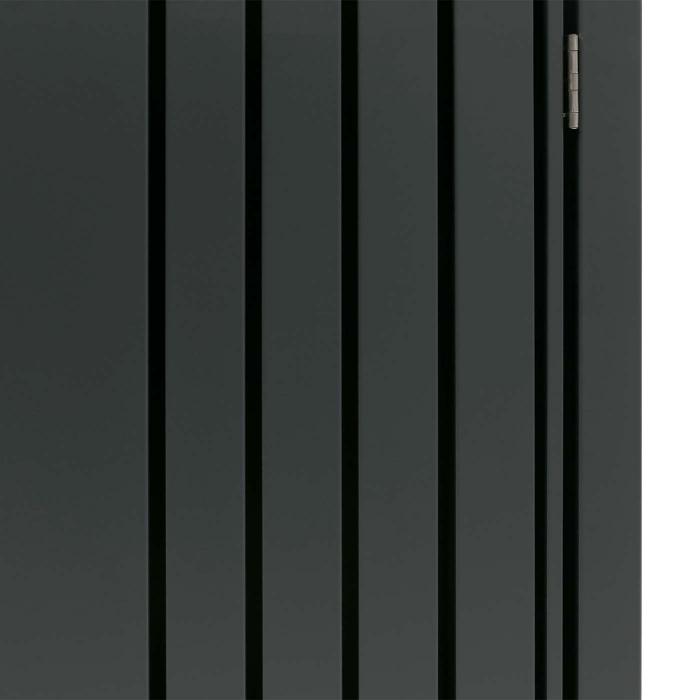 2er-Mlltonnenverkleidung HWC-O67, Mlltonnenbox mit Deckel, Metall 122x132x84cm 53kg ~ anthrazit