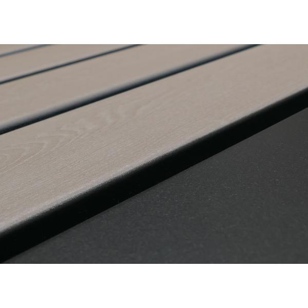 3er-Mlltonnenverkleidung HWC-O67, Mlltonnenbox mit Deckel, Metall 122x200x84cm 83kg ~ anthrazit Holzoptik hell