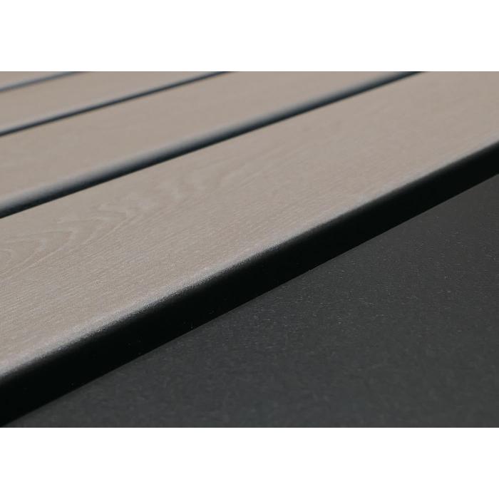 2er-Mlltonnenverkleidung HWC-O67, Mlltonnenbox mit Deckel, Metall 122x132x84cm 53kg ~ anthrazit Holzoptik hell