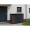 Stimmungsfotos vor ansprechendem Ambiente fr Produkt 2er-Mlltonnenverkleidung HWC-O67, Mlltonnenbox mit Deckel, Metall 122x132x84cm 53kg ~ anthrazit Holzoptik dunkel