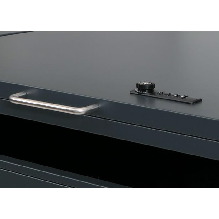 2er-Mlltonnenverkleidung HWC-O67, Mlltonnenbox mit Deckel, Metall 122x132x84cm 53kg ~ anthrazit Edelstahl