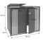 Bemaungsbild fr Produkt 2er-Mlltonnenverkleidung HWC-O67, Mlltonnenbox mit Deckel, Metall 122x132x84cm 53kg ~ anthrazit Holzoptik hell