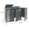 Bemaungsbild fr Produkt 3er-Mlltonnenverkleidung HWC-O67, Mlltonnenbox mit Deckel, Metall 122x200x84cm 83kg ~ anthrazit