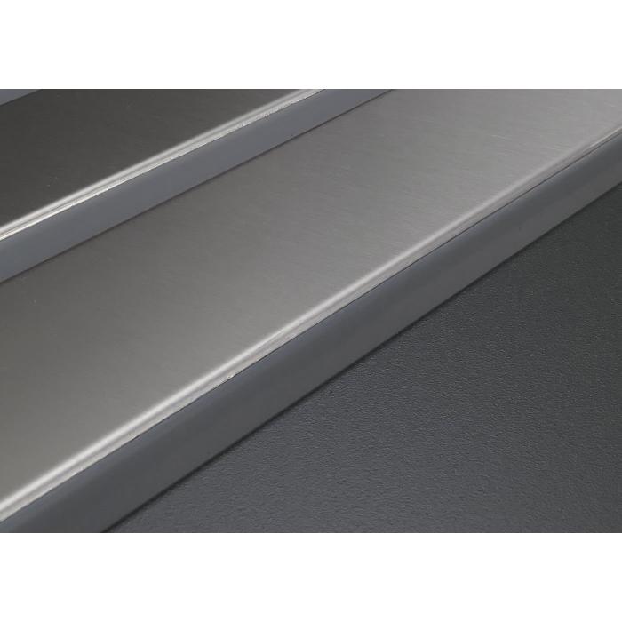 3er-Mlltonnenverkleidung HWC-O67, Mlltonnenbox mit Pflanzkasten, Metall 125x196x84cm 75kg ~ anthrazit Edelstahl