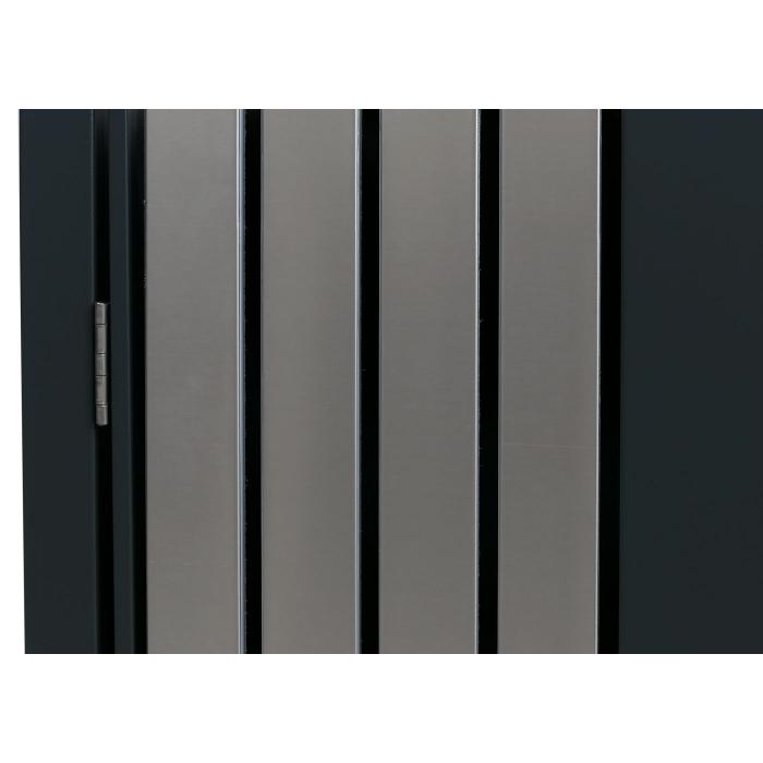 3er-Mlltonnenverkleidung HWC-O67, Mlltonnenbox mit Pflanzkasten, Metall 125x196x84cm 75kg ~ anthrazit Edelstahl