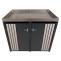 2er-Mlltonnenverkleidung HWC-O67, Mlltonnenbox mit Pflanzkasten, Metall 125x132x84cm 55kg ~ anthrazit Holzoptik hell