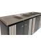 4er-Mlltonnenverkleidung HWC-O67, Mlltonnenbox mit Pflanzkasten, Metall 125x260x84cm 95kg ~ anthrazit Holzoptik hell