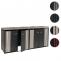 4er-Mlltonnenverkleidung HWC-O67, Mlltonnenbox mit Pflanzkasten, Metall 125x260x84cm 95kg ~ anthrazit Holzoptik hell