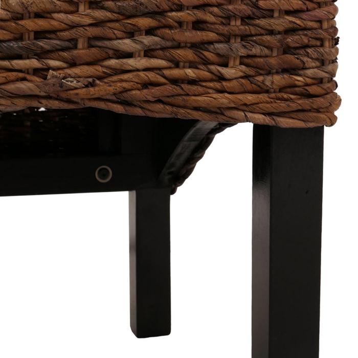 2er-Set Esszimmerstuhl Korbstuhl M45 Stuhl Bananengeflecht ~ dunkel, mit Kissen