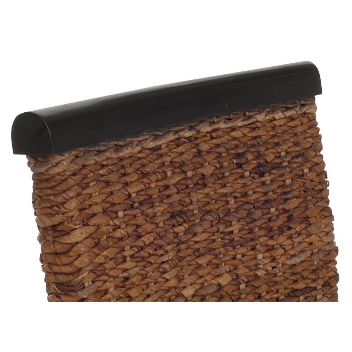 2er-Set Esszimmerstuhl Korbstuhl M45 Stuhl Bananengeflecht ~ dunkel, mit Kissen