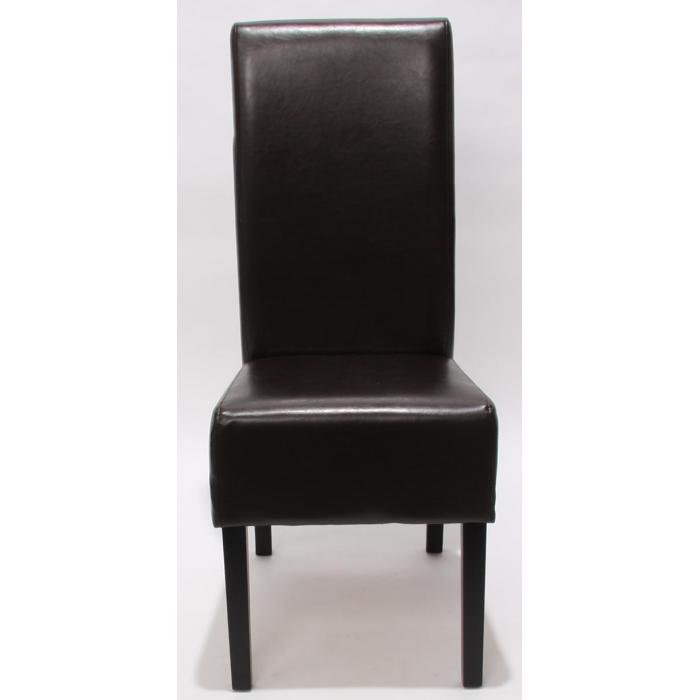 2er-Set Esszimmerstuhl Küchenstuhl Stuhl Latina, LEDER ~ braun, dunkle Beine