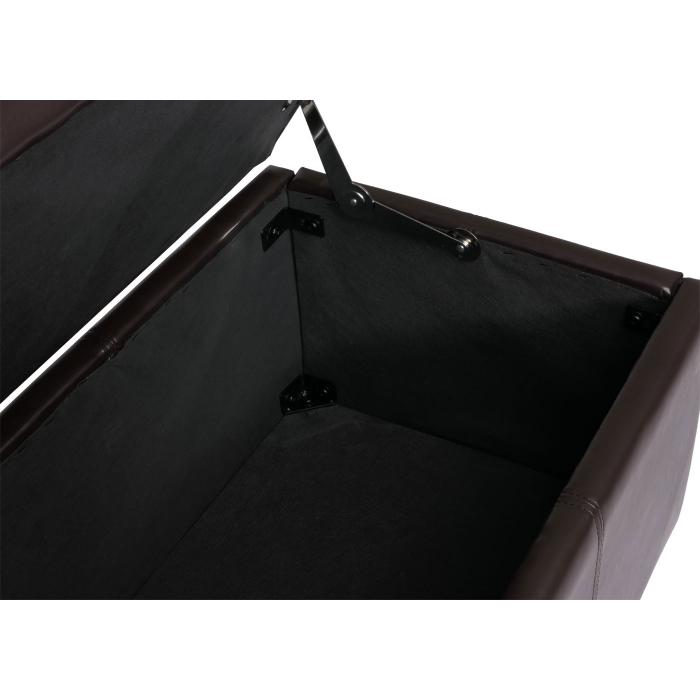 Bank Sitzbank mit Aufbewahrung Kriens XXL, Kunstleder, 180x45x45cm MVG-zertifiziert ~ braun