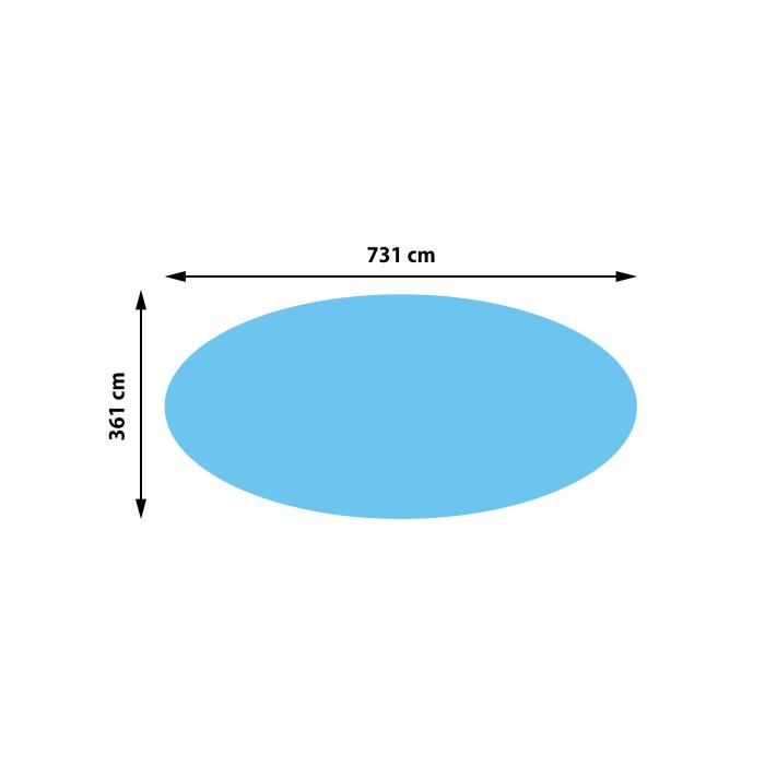 400 µm oval 7,31x3,65m schwarz Stärke Pool-Abdeckung  Abdeckplane Solarplane 