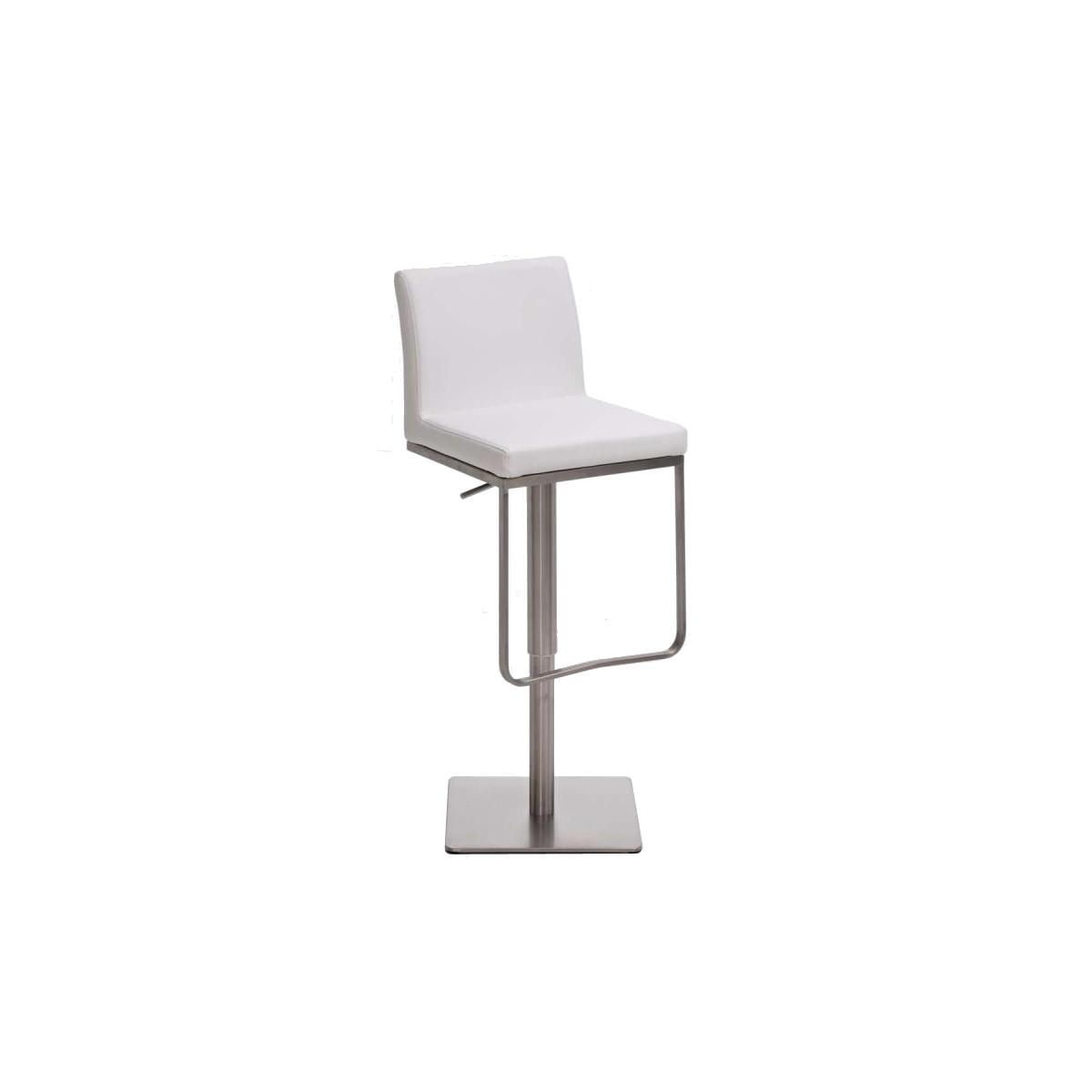 Barhocker HLO-CP44 E Kunstleder ~ wei