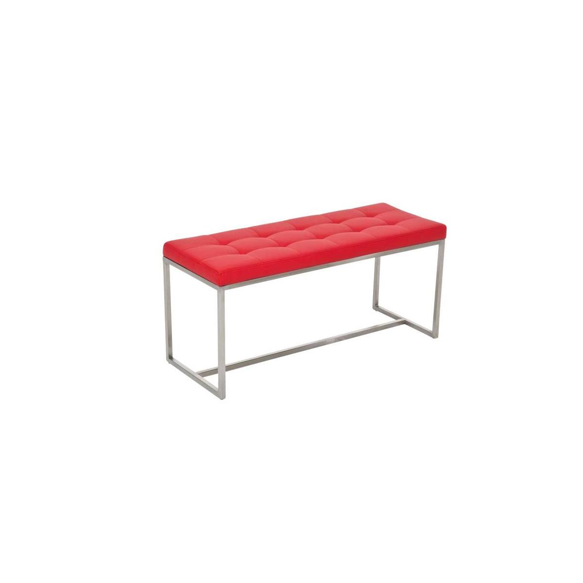 Sitzbank CP561, Polsterbank, 48x100x40cm ~ Kunstleder, rot