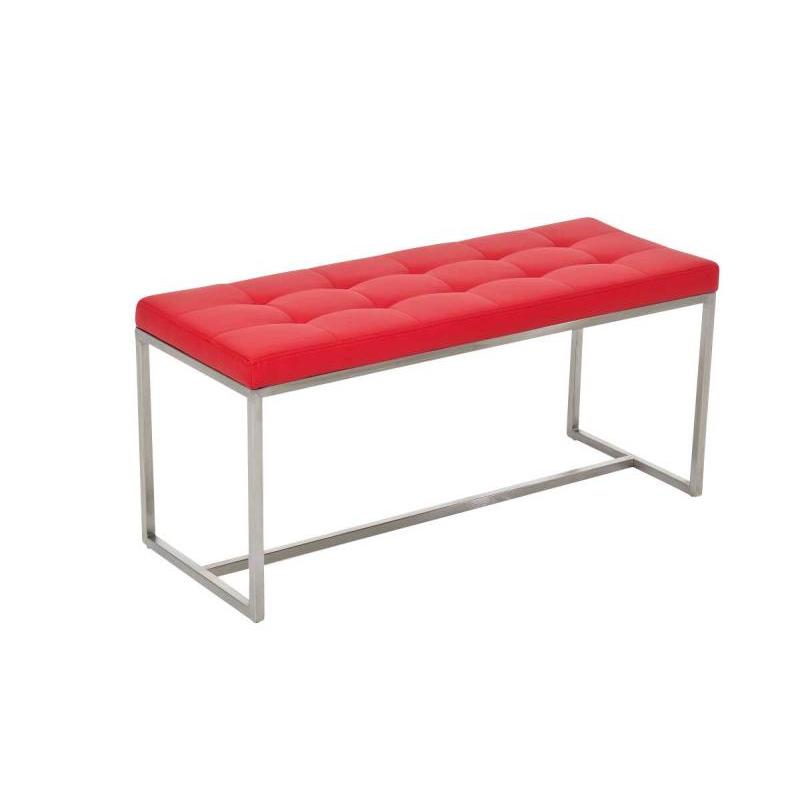 Sitzbank CP561, Polsterbank, 48x100x40cm ~ Kunstleder, rot