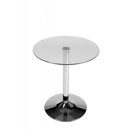 Glastisch 70, Basis aus Metall, 70x60x60 cm