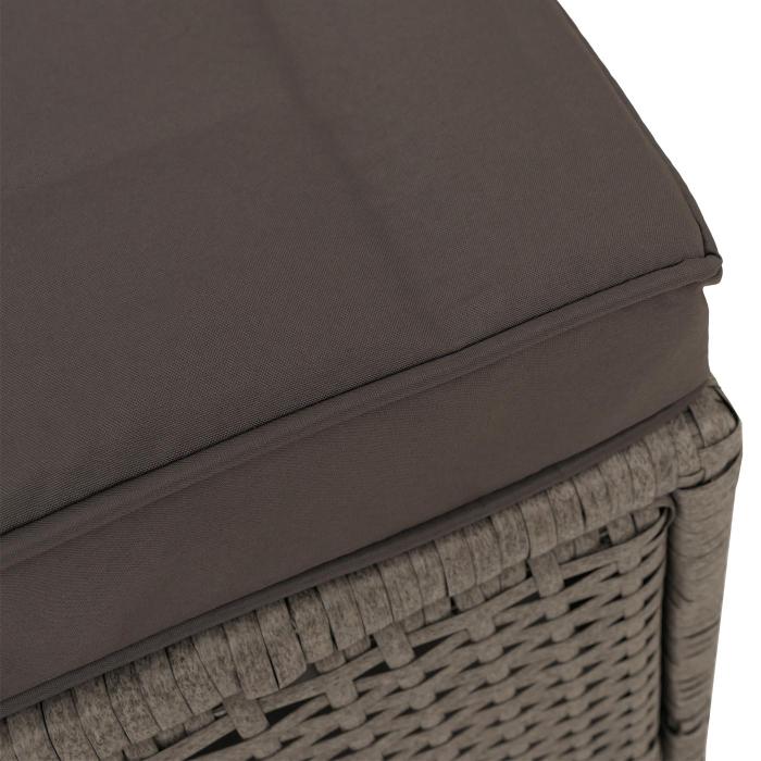 Poly-Rattan Garnitur HWC-O46, Balkon-/Garten-/Lounge-Set Sofa Sitzgruppe ~ grau Polster dunkelgrau