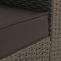 Poly-Rattan Garnitur HWC-O46, Balkon-/Garten-/Lounge-Set Sofa Sitzgruppe ~ grau Polster dunkelgrau