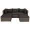 Poly-Rattan Garnitur HWC-O46, Balkon-/Garten-/Lounge-Set Sofa Sitzgruppe ~ grau Polster dunkelgrau